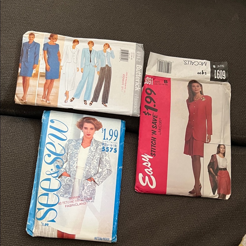 Vintage Lot 3 includes Simplicity Women's Sewing Pattern - Red Suit